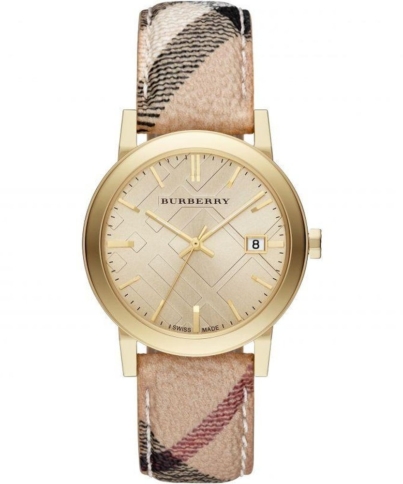 Burberry BU9026 The City Champagne Dial Check Strap Women's Watch
