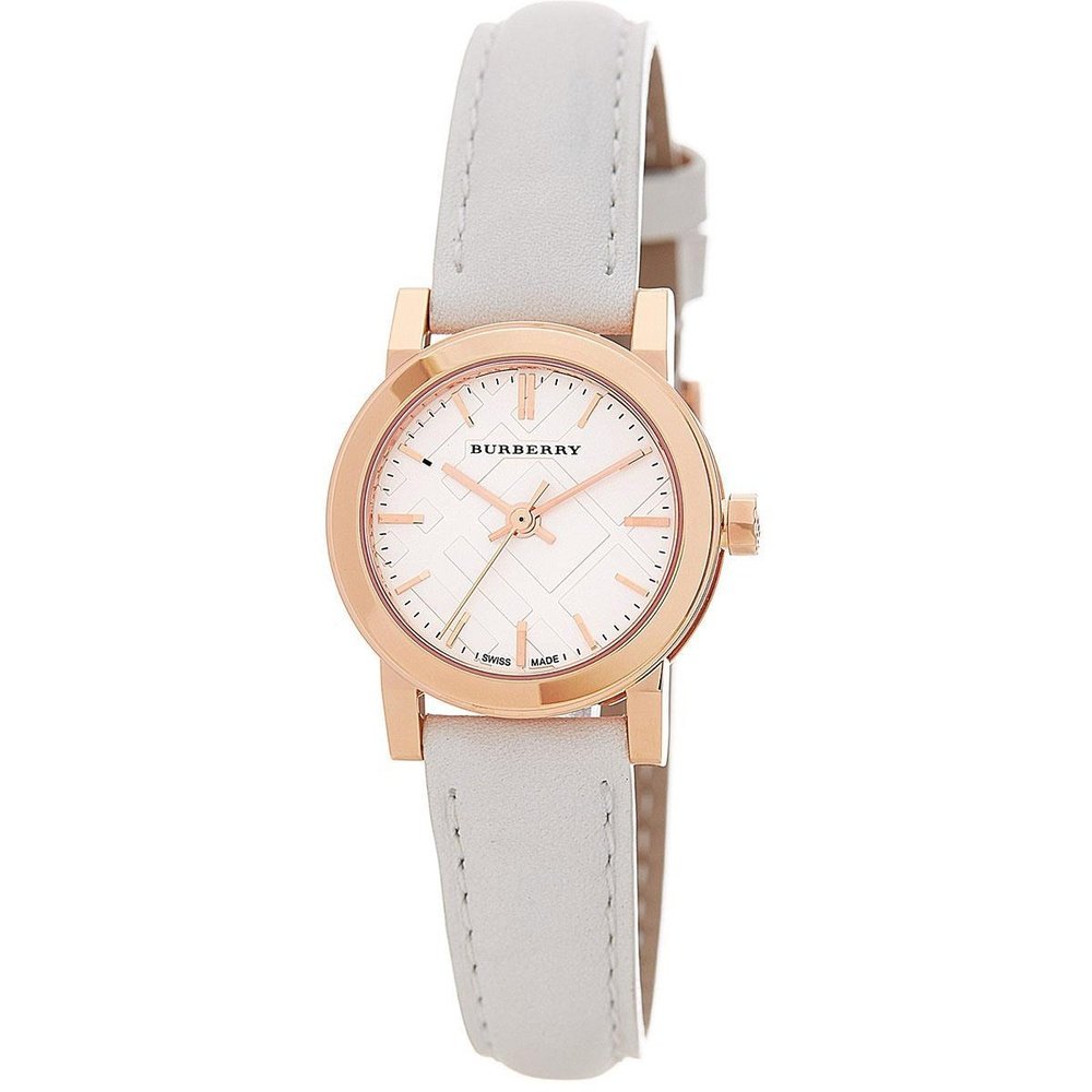 Burberry BU9209 Rose Gold Tone White Leather Women's Watch