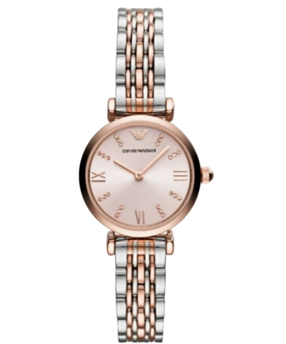 Emporio Armani AR11223 Pink Dial Two Tone Ladies Watch