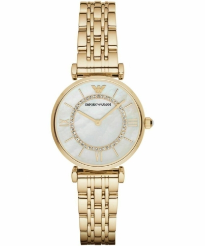 Emporio Armani AR1907 Mother of Pearl Dial Gold-Tone Stainless Steel Ladies Watch